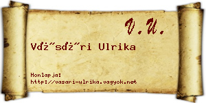 Vásári Ulrika névjegykártya